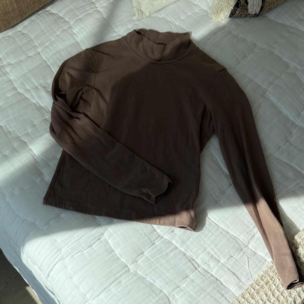 Abercrombie & Fitch Soft Mocha Turtleneck Top - Small